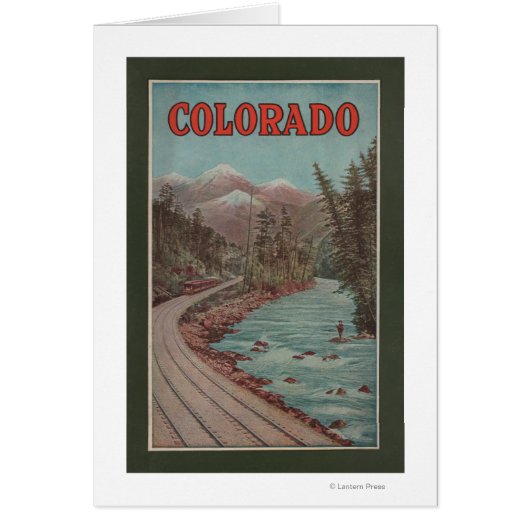 View of Train Alongside River - Travel Poster Cards (Front)