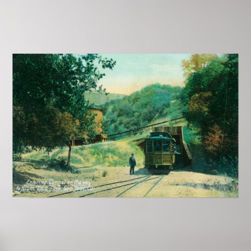 View of Train Entering Tunnel to Alum Rock Poster