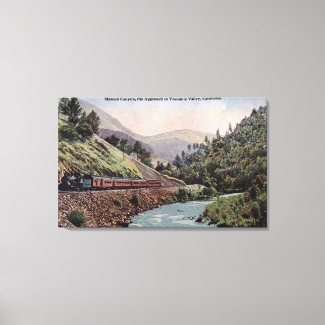 View of Train Entering Yosemite Valley Canvas Print (Front)