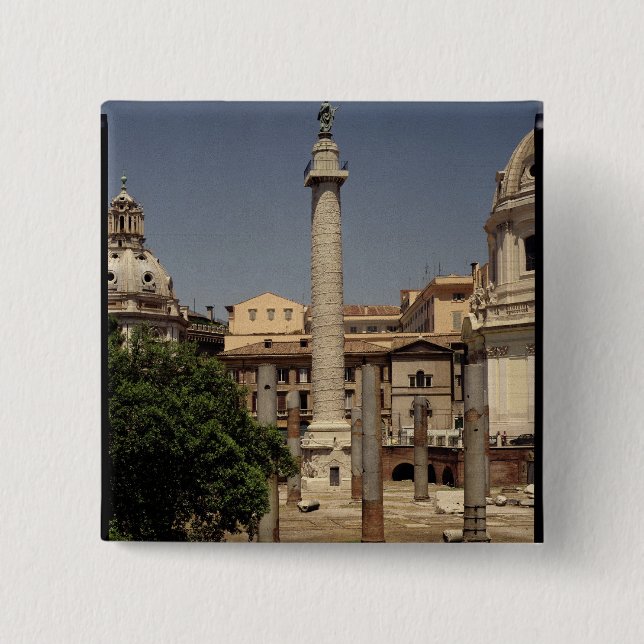 View of Trajan's Column, 113 AD Button (Front)