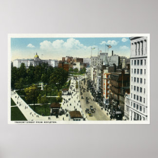 View of Tremont Street from Boylston Poster