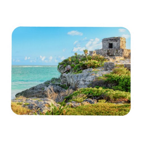 View Of Tulum Ruins God Of Winds Temple Mexico Magnet