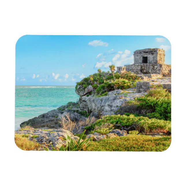 View Of Tulum Ruins, God Of Winds Temple, Mexico Magnet | Zazzle