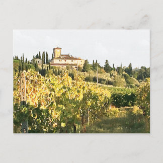 View of Tuscany Chianti Vineyard Villa Postcard
