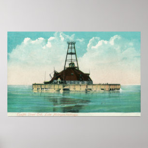 View of Twelfth Street Crib Lighthouse Poster