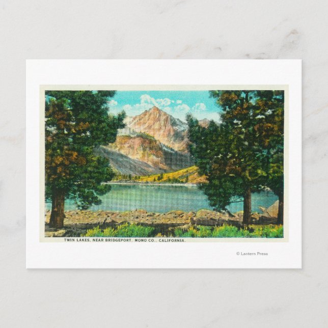 View of Twin Lakes near Bridgeport Postcard (Front)