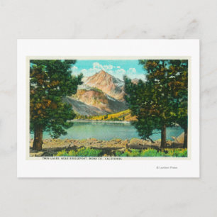 View of Twin Lakes near Bridgeport Postcard