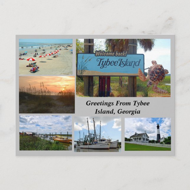 View of Tybee Island, Georgia Postcard (Front)