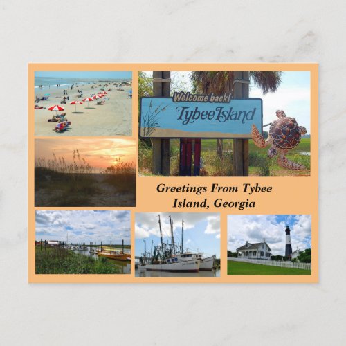 View of Tybee Island Georgia Postcard