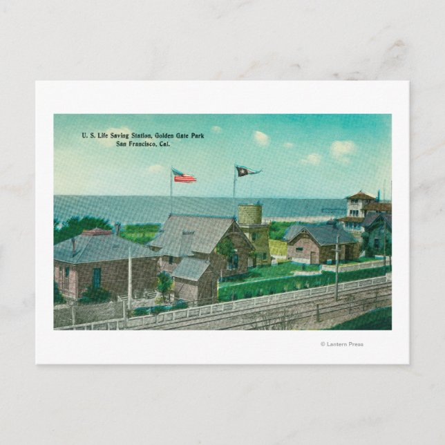 View of US Life Saving Station, Golden Gate Postcard (Front)