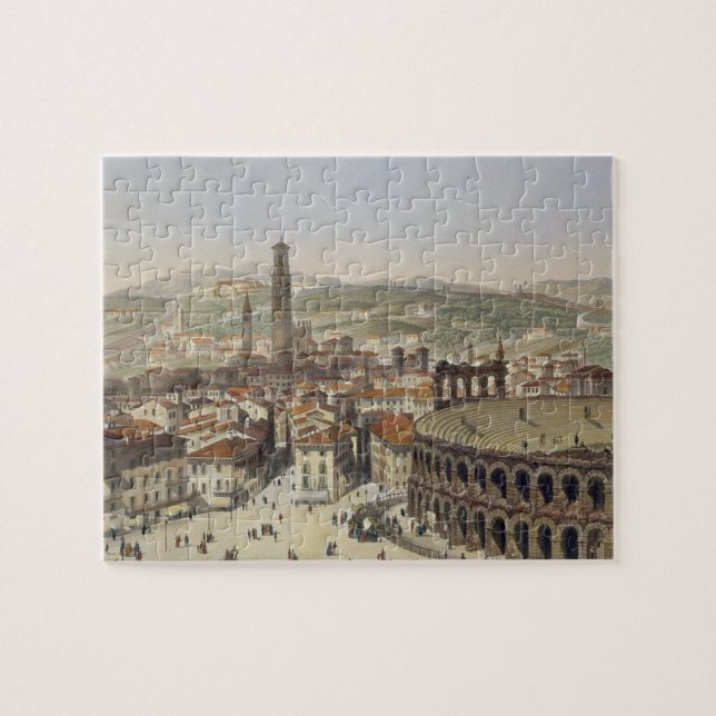 View of Verona, engraved by L. Cherbuin (colour en Jigsaw Puzzle (Horizontal)