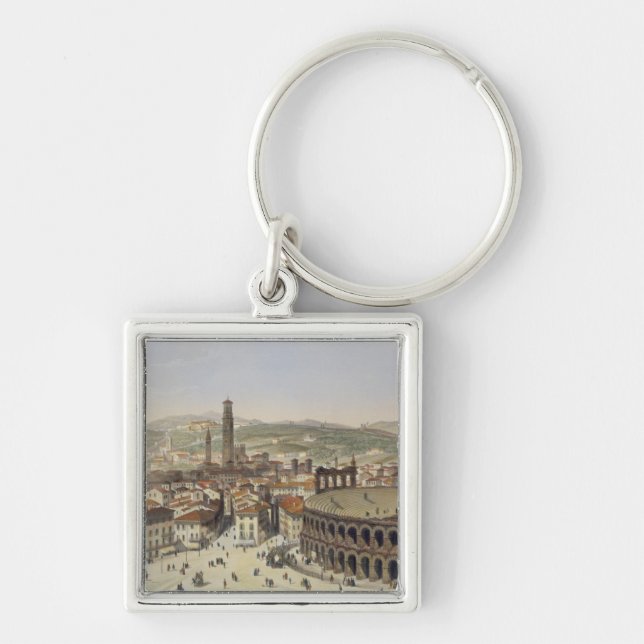 View of Verona, engraved by L. Cherbuin (colour en Keychain (Front)