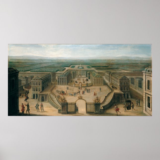View of Versailles from the Place d'Armes Poster (Front)