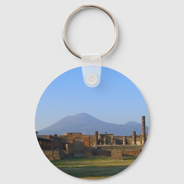 View Of Vesuvius Over The Ruins Of Pompeii Keychain (Front)