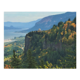 View of Vista House, Columbia River, Oregon Faux Canvas Print