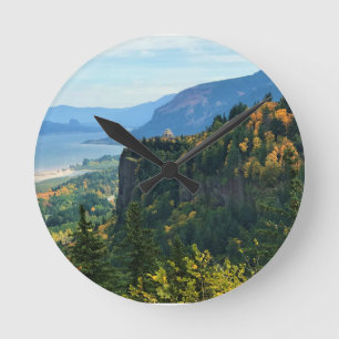 View of Vista House, Columbia River, Oregon Round Clock