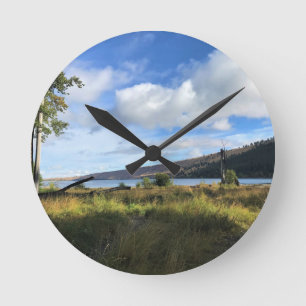 View of Wallowa Lake, Oregon Round Clock