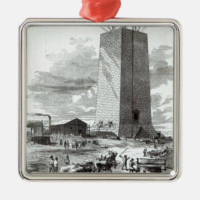 View of Washington Monument Metal Ornament (Front)