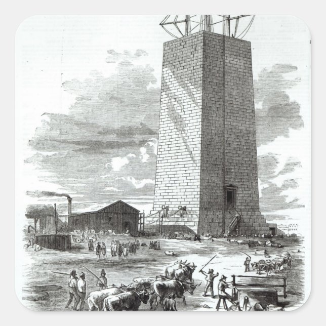 View of Washington Monument Square Sticker (Front)