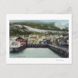View of Waterfront & TownDouglass, AK Postcard