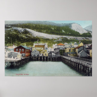 View of Waterfront & TownDouglass, AK Poster