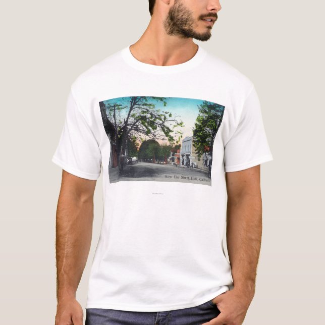 View of West Elm StreetLodi, CA T-Shirt (Front)