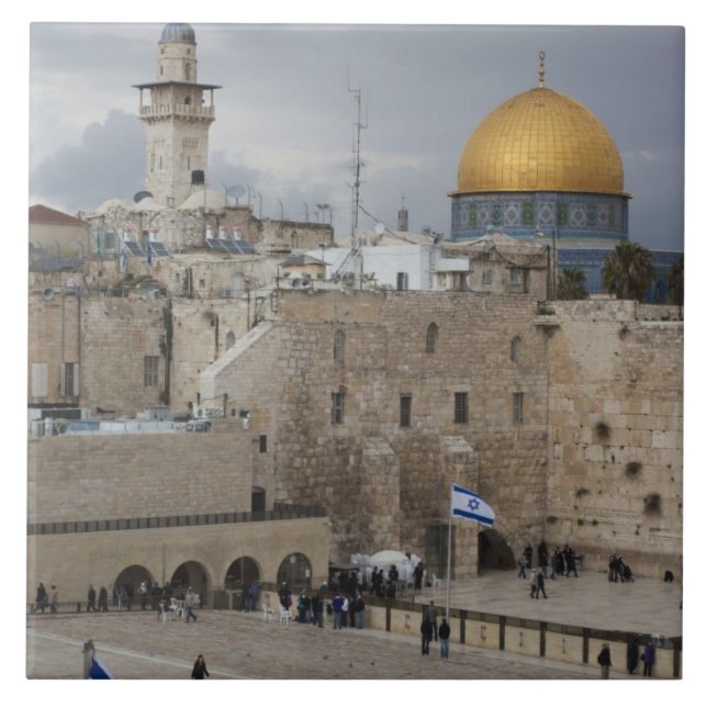 View of Western Wall Plaza, late afternoon Ceramic Tile (Front)