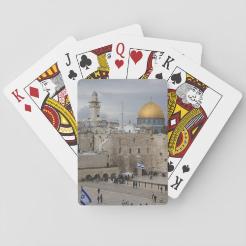 View of Western Wall Plaza late afternoon Playing Cards