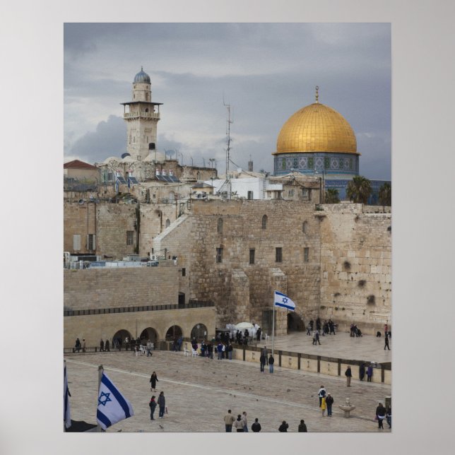 View of Western Wall Plaza, late afternoon Poster (Front)