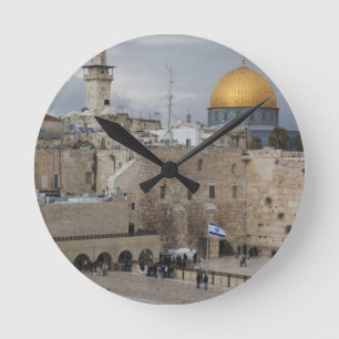 View of Western Wall Plaza, late afternoon Round Clock