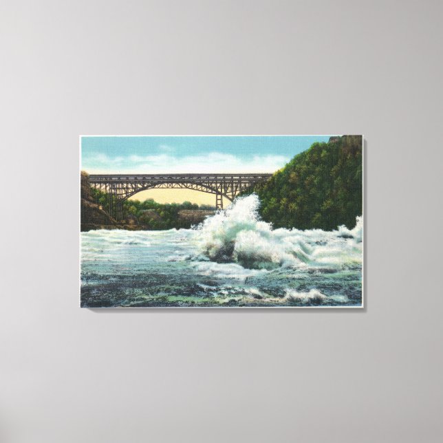 View of Whirlpool Rapids Bridge and Whirlpool Canvas Print (Front)