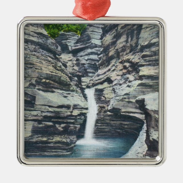 View of Whispering Falls Metal Ornament (Front)