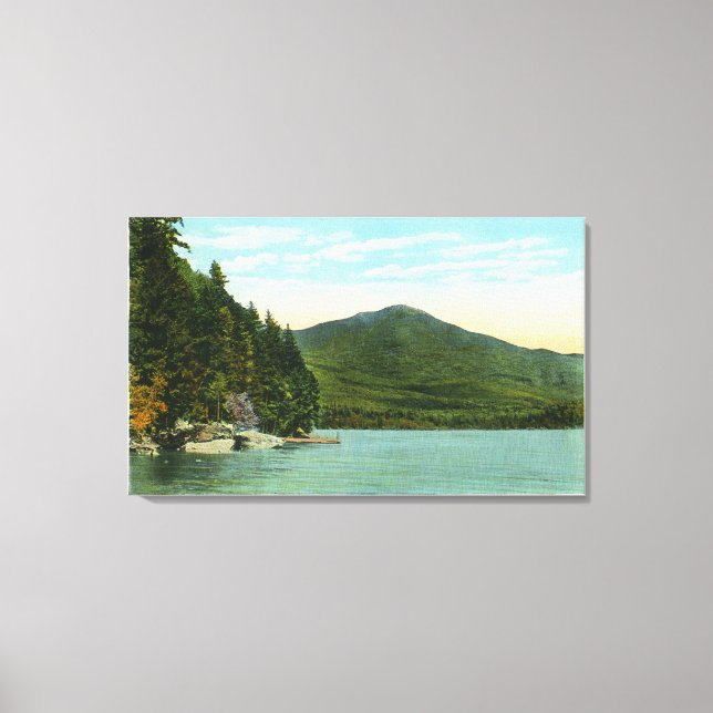 View of Whiteface Mountain from Moose Island Canvas Print (Front)