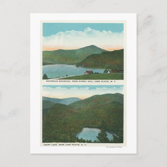 View of Whiteface Mt from Signal Hill, Heart Postcard (Front)
