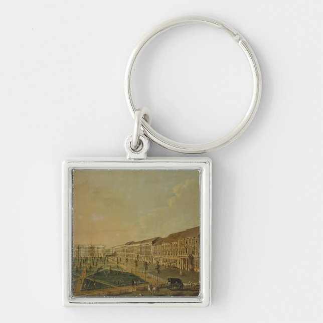 View of Wilhelmsplatz from the south, 1773 Keychain (Front)