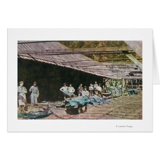 View of Workers at Eureka Slate Quarry Cards (Front Horizontal)