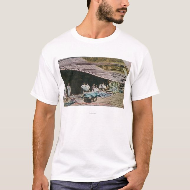 View of Workers at Eureka Slate Quarry T-Shirt (Front)