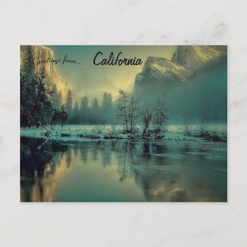 View of Yosemite National Park California Postcard