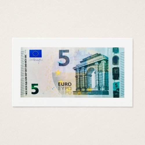 View on 5 euro banknote