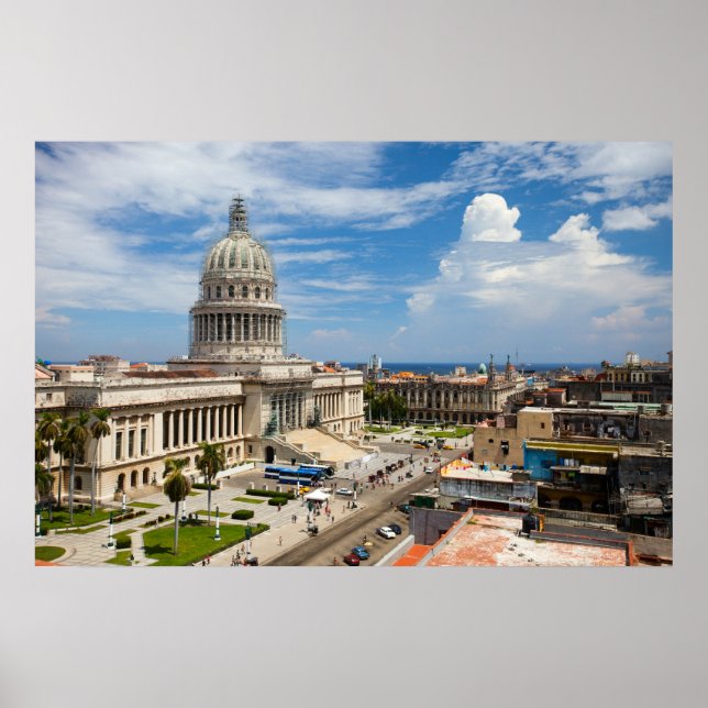 View on a building of Capitol in Havana, Cuba Poster (Front)
