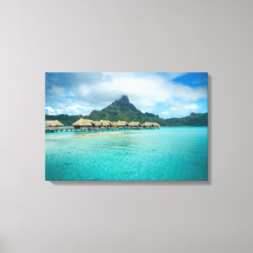 View on Bora Bora island canvas print