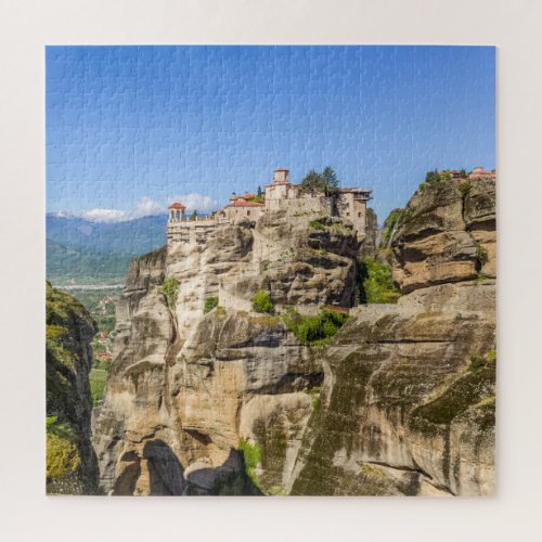 view on one of the Meteora monasteries Greece Jigsaw Puzzle