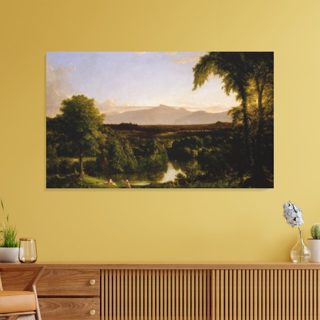 View on the Catskill—Early Autumn Canvas Print (Insitu(LivingRoom))