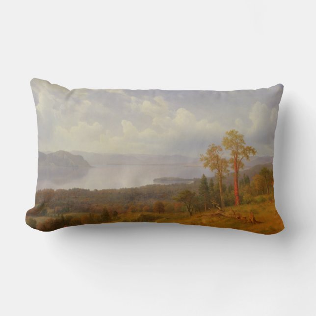 View on the Hudson Looking Across the Tappen Zee Lumbar Pillow (Front)