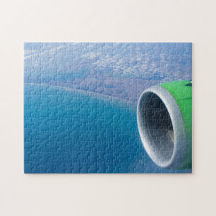 View on the seacoast through the airplane window jigsaw puzzle