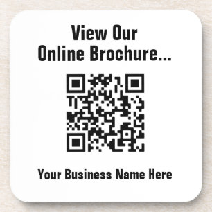 View Online Brochure via QR Code Beverage Coaster