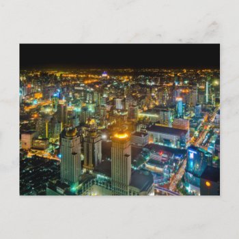 View Over Bangkok At Night From Baiyoke Tower Ii Postcard by allphotos at Zazzle