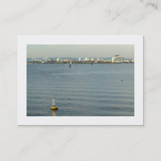 View over Cardiff Bay (Bordered) Business Card (Front)