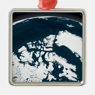 View over Greenland and the Arctic Ocean Metal Ornament