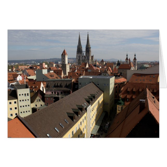 View Over Regensburg, Germany Cards (Front Horizontal)